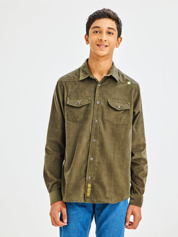 Shop  Olive Pure Cotton Shirt for Boys