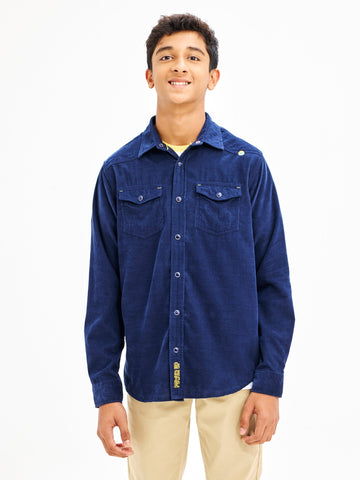 Shop  Navy Pure Cotton Shirt for Boys