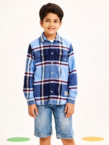 Shop  Blue Pure Cotton Shirt for Boys