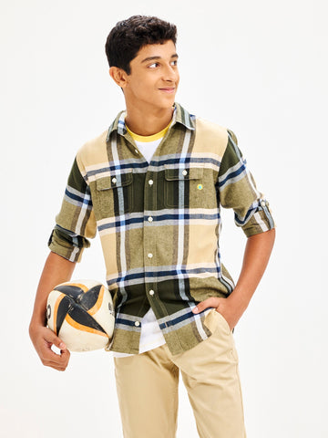 Shop  Olive Pure Cotton Shirt for Boys