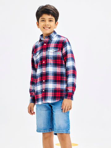 Shop  Red Pure Cotton Shirt for Boys