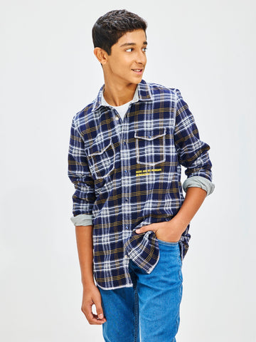 Shop  Navy Pure Cotton Shirt for Boys