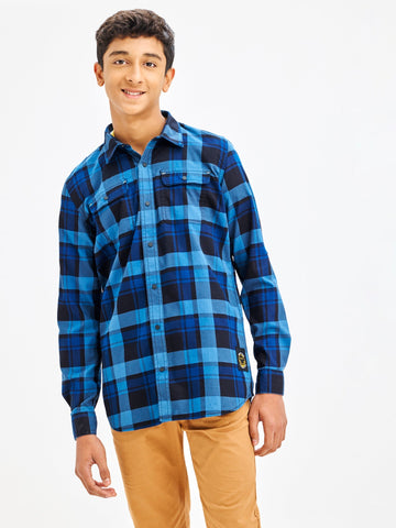 Shop  Blue Pure Cotton Shirt for Boys