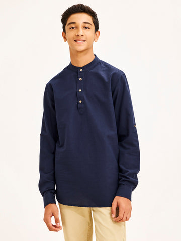 Shop  Navy Pure Cotton Shirt for Boys