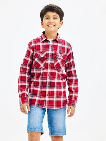 Shop  Maroon Check Shirt for Boys