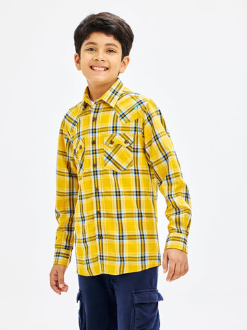 Shop  Yellow Pure Cotton Shirt for Boys