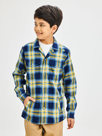 Shop  Yellow Denim Check Shirt for Boys