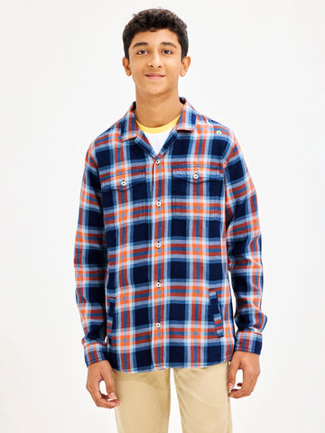 Shop  Red Denim Check Shirt for Boys