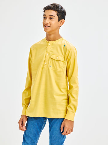 Shop  Yellow Pure Cotton Shirt for Boys