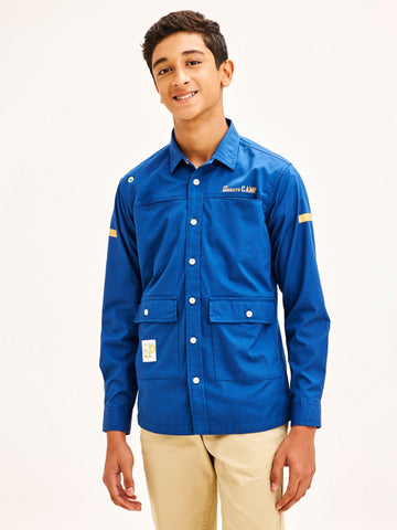 Shop  Blue Cargo Shirt for Boys