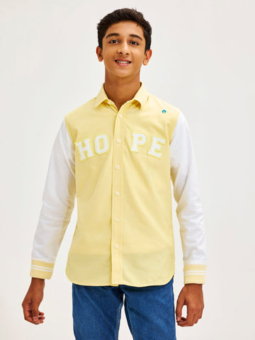 Shop  Yellow Colour Block Shirt for Boys