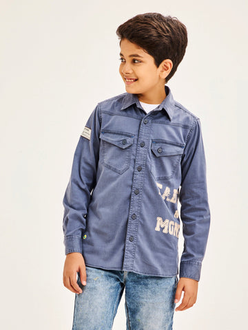 Shop  Grey Pure Cotton Shirt for Boys