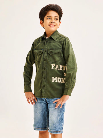 Shop  Green Pure Cotton Shirt for Boys