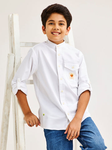 Shop  White Pure Cotton Shirt for Boys