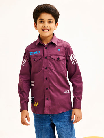 Shop  Purple Cargo Shirt for Boys