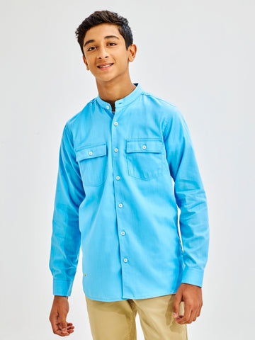 Shop  Blue Pure Cotton Shirt for Boys