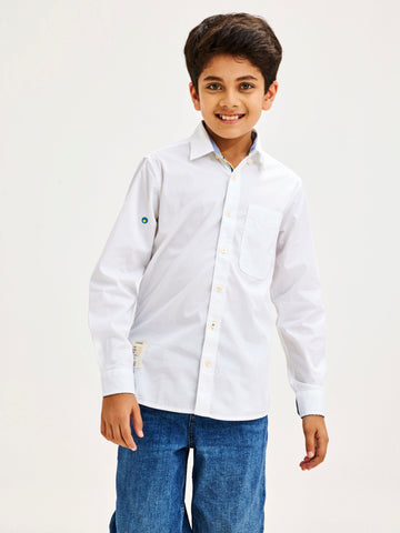 Shop  White Pure Cotton Shirt for Boys