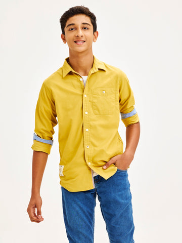 Shop  Yellow Pure Cotton Shirt for Boys