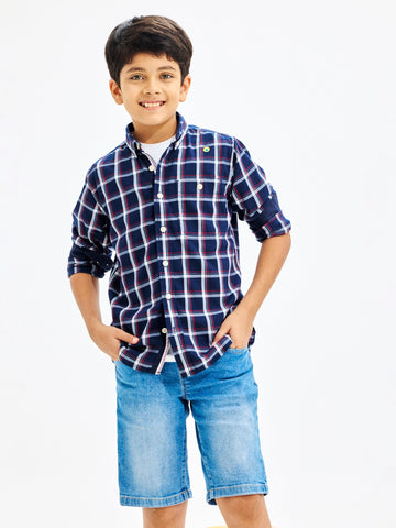 Shop  Navy Pure Cotton Shirt for Boys