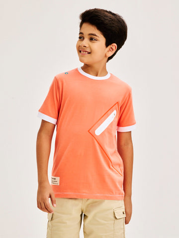 Shop  Orange Pure Cotton Ultra Soft T-Shirt for Boys