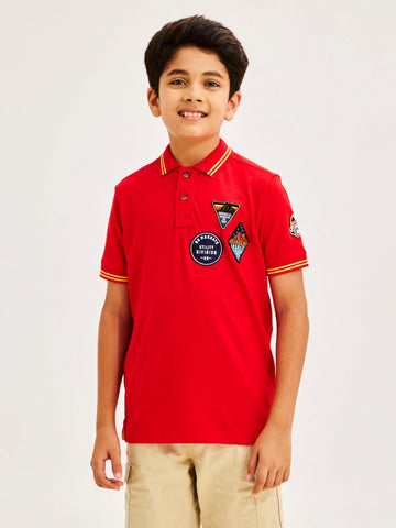 Shop  Red Solid Polo for Boys