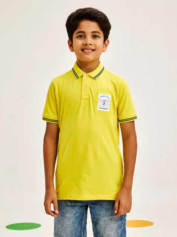 Shop  Yellow Solid Polo for Boys