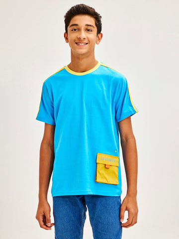 Shop  Blue Pure Cotton Ultra Soft T-Shirt for Boys