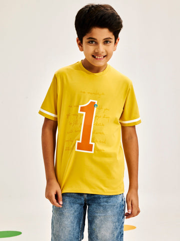 Shop  Yellow Supima Cotton T-Shirt for Boys