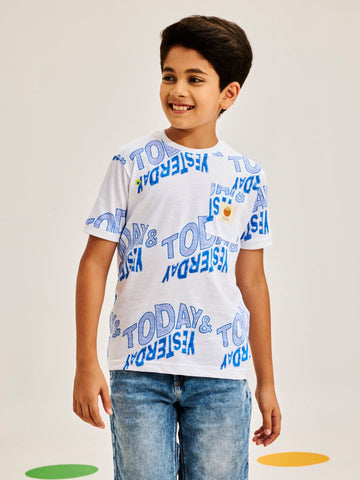 Shop  White Pure Cotton T-Shirt for Boys