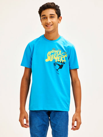 Shop  Blue Supima Cotton T-Shirt for Boys